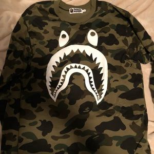 Brand new bape, camo long sleeve shirt.